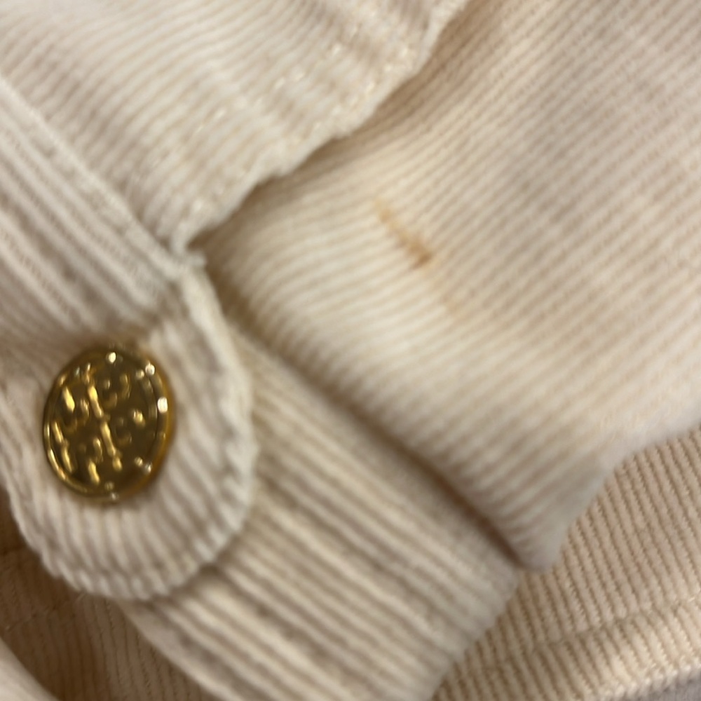 Tory Burch sz 4 Military Style Fur Collar Corduroy Jacket - Picture 11 of 12